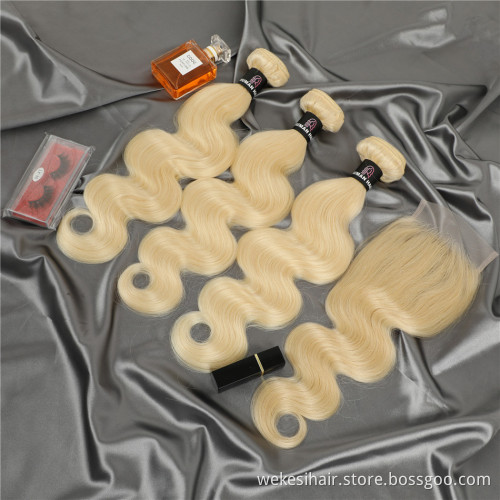 613 Raw Virgin Hair Bundles Body Wave Blonde Virgin Human Hair Bundles Human Hair Extensions